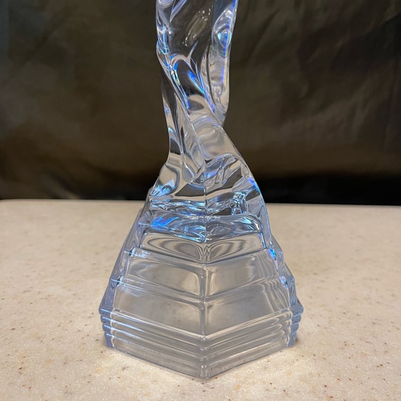 Art Deco Style Italian Crystal Figurine Mother Holding Girl Child 10 Inches Tall - Picture 11 of 12